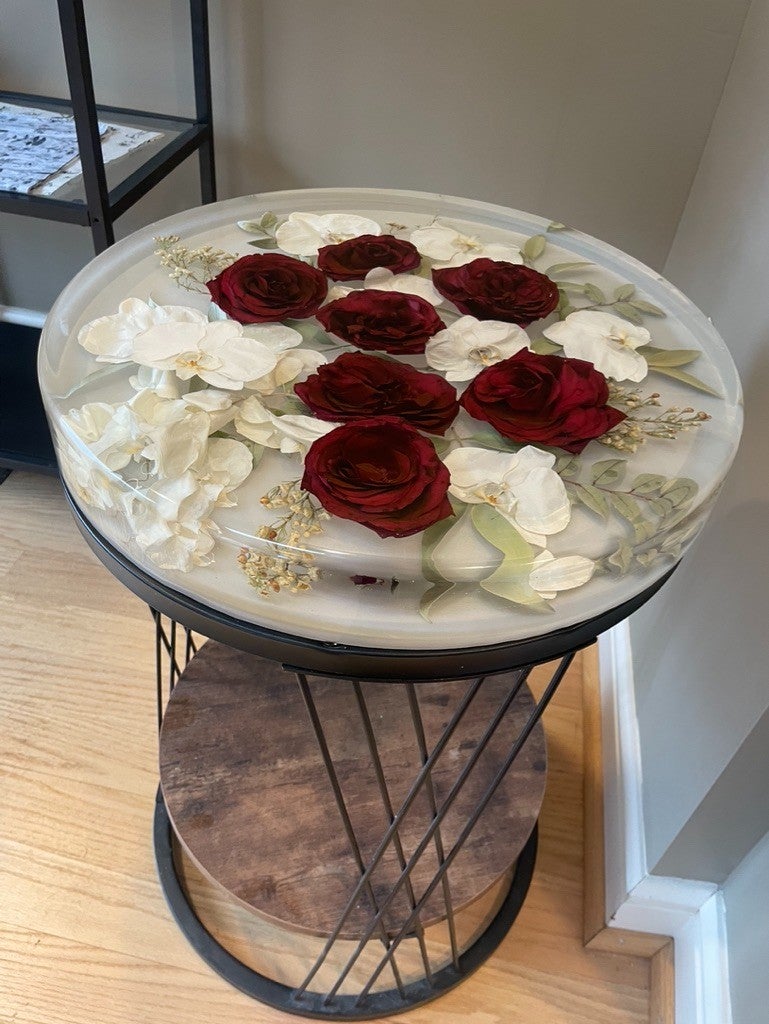 The Round Side Table | White Jasmine Lab - Pittsburgh Flower