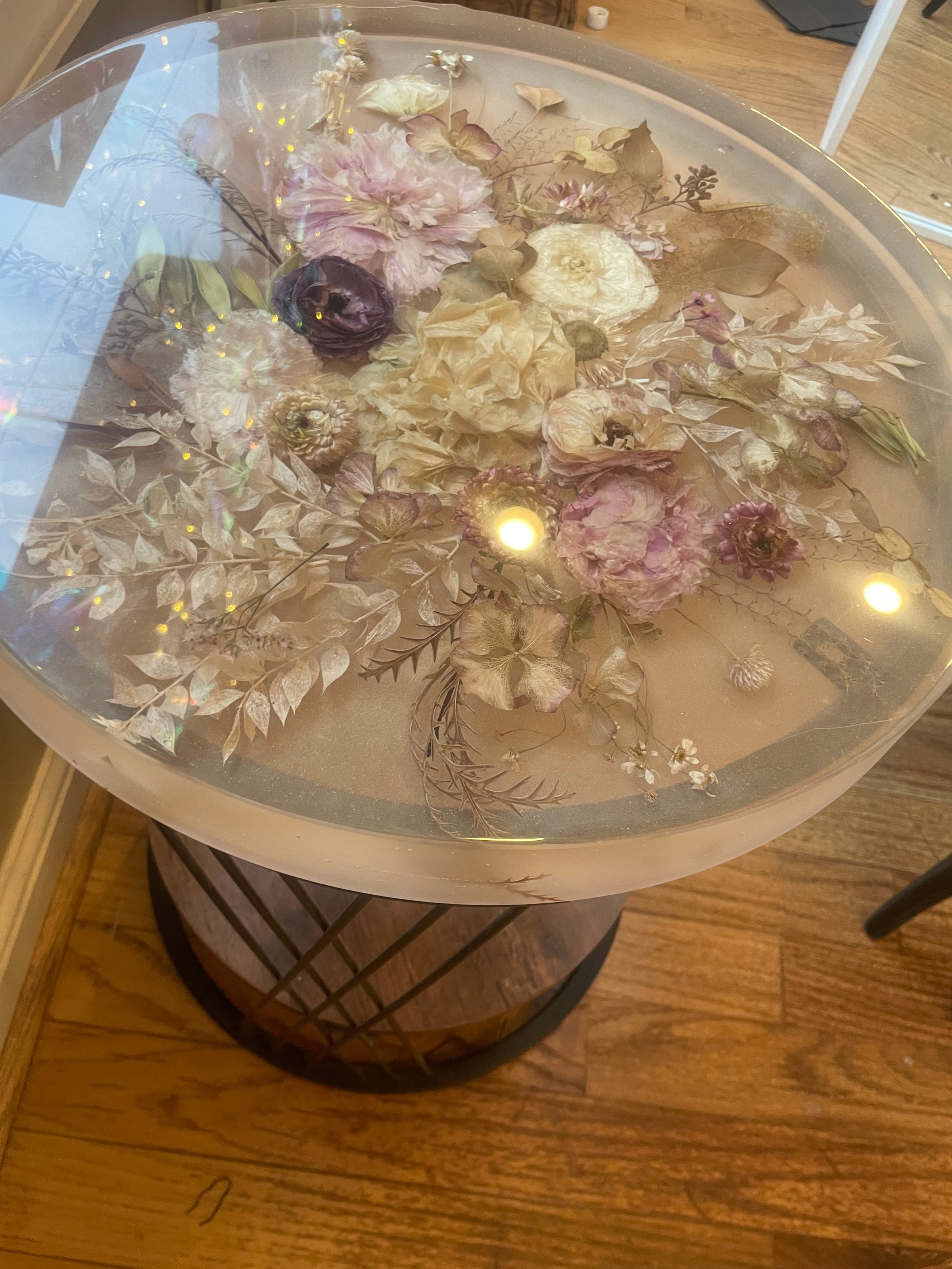 The Round Side Table | White Jasmine Lab - Pittsburgh Flower